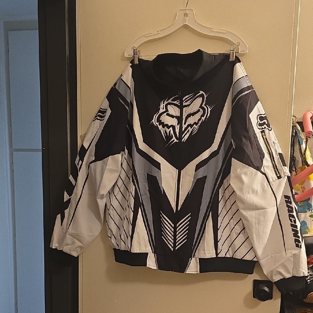 Brand New. Black and White Racing Jacket